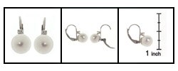 14k Gold Diamond Cultured Pearl Earrings (7-7.5mm)