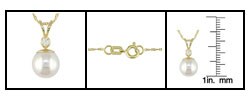 14k Gold Diamond Cultured Akoya Pearl Pendant (Case of 2)