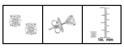 14k Gold 1 1/2ct TDW Round Diamond Stud Earrings (G-H, I1-I2)
