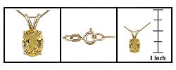 10k Yellow Gold Oval Citrine Pendant