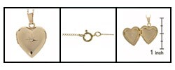 14k Goldfill and Silver Diamond Star Heart Locket