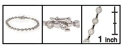 14k White Gold 2 1/4ct Diamond Bezel-set Tennis Bracelet (H, SI1)
