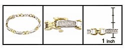 14k Two-tone Gold 1ct Diamond Bar Bracelet