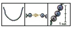 Cultured Freshwater Black Pearl Necklace (9-10 mm) (Case of 3)