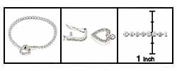Sterling Silver CZ Heart Charm Bracelet