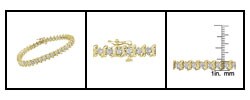 14k Yellow Gold 3ct Diamond Tennis Bracelet (I-J, I2-3)