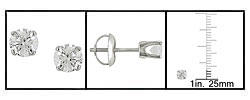 14k White Gold 1/2ct TDW Round Diamond Stud Earrings (I-J/ I2-I3)