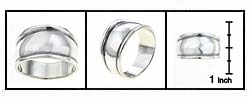 Sterling Silver 12.5 mm Tapered Ring