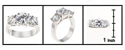 Sterling Silver 3-stone CZ Ring
