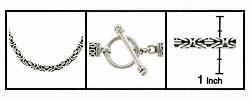 Sterling Silver Bali Chain Toggle Necklace