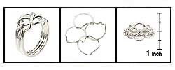 Sterling Silver 4-piece Puzzle Ring