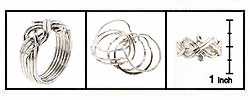 Sterling Silver 6-piece Designer Puzzle Ring