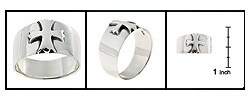 Sterling Silver Antiqued Cross Ring