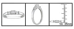 14k White Gold 1/4ct TDW Round Diamond Three-Stone Ring (G-H/ I1-I2)