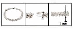 14k White Gold 3ct TDW Diamond Swirl Bracelet (I, I2)