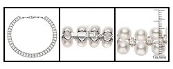 18k White Gold Diamond Akoya Pearl Necklace 5.99 TW (7.5-8.5mm)
