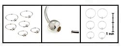 Sterling Silver Ball Hoop 3-pair Earring Set