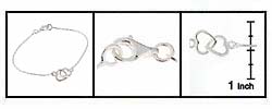 Sterling Silver Double Heart Bracelet
