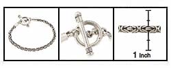 Sterling Silver Bali-style Toggle Bracelet
