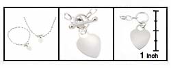 Silver Heart Toggle Bracelet and Necklace Set