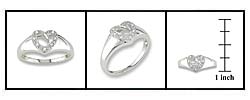 14k White Gold Diamond Heart Ring