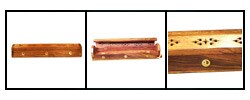 Handcarved Wooden Incense Box with Incense (India)