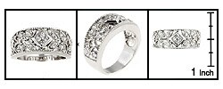 Antique Design Sterling Silver CZ Ring