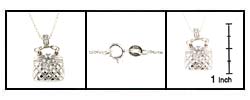 Sterling Silver CZ Purse Locket  Pendant