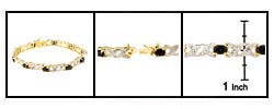 Gold over Sterling Silver Sapphire Diamond Bracelet