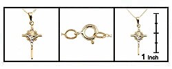 10k Two-tone Gold Sunburst Crucifix with Chain