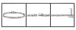 Sterling Silver X and O Diamond Accent Bracelet