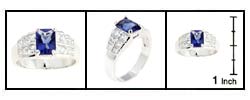 Sterling Silver Blue   White CZ Ring