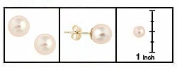 14k Cultured Pink Akoya Pearl Stud Earrings (6.5-7mm)