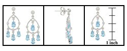 10k White Gold Blue Topaz Diamond Earrings