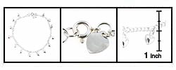 Sterling Silver Heart Charm Anklet