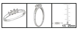 14k White Gold 1/4ct TDW Princess Diamond Three-Stone Ring (I-J/ I2)