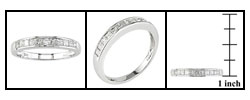 14k White Gold 1/2ct Princess Diamond Anniversary Band (H-I, I1)