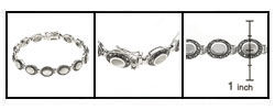 Sterling Silver Marcasite Mother of Pearl Bracelet