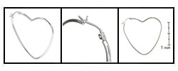 Sterling Silver Heart Hoop Earring Set