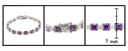 Sterling Silver Amethyst and CZ Bracelet