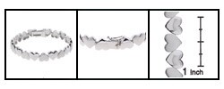 Sterling Silver Heart Links Bracelet