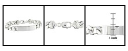 Sterling Silver 9-inch 10 mm Men's ID Bracelet