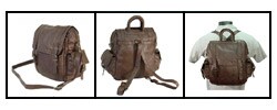 Chestnut Brown Leather Three-way Backpack