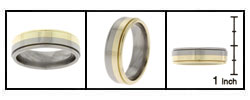 Men's 14k Gold and Titanium 7 mm Band