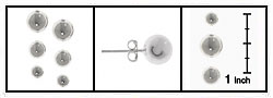 Sterling Silver Ball Stud Earring Set (6 mm - 10 mm)