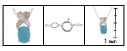 Black Hills Gold 14-kt. & Silver Turquoise Diamond Pendant