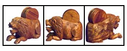 Handcrafted Coasters - Set-of-6 with Lion Holder 