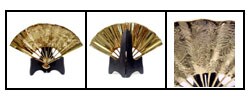 Brass Fan with Wooden Stand (Set-of-2)