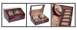 Four Winder Mahogany Watch Box for 10 Watches