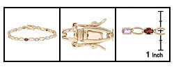 18k Gold on Silver Genuine Gemstone Bracelet